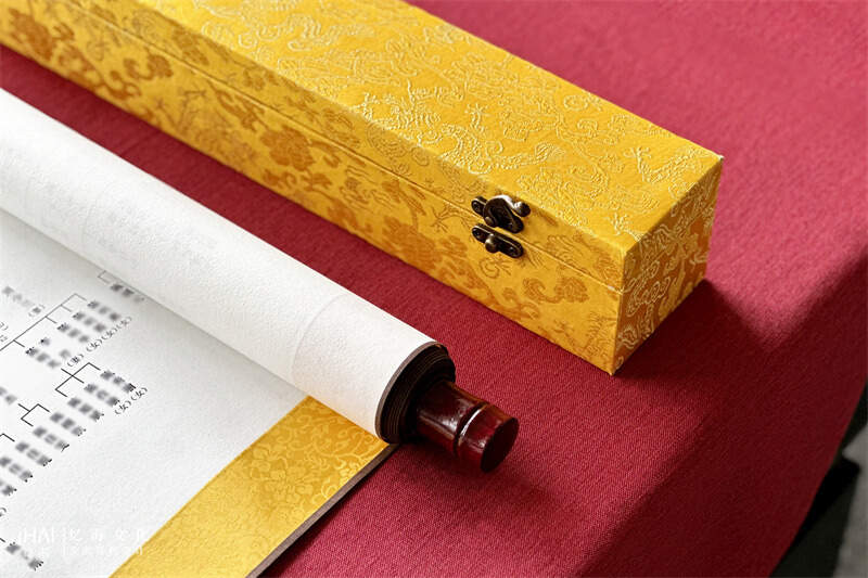 实木家族世系图卷轴-忆海文化