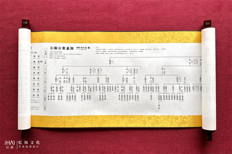 家族世系图卷轴设计定制-忆海文化