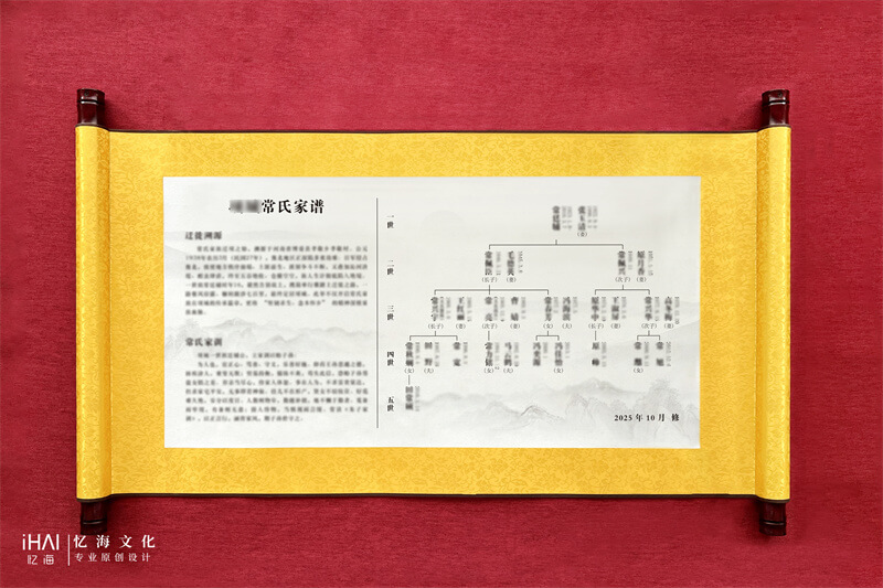 定制设计常氏家族卷轴